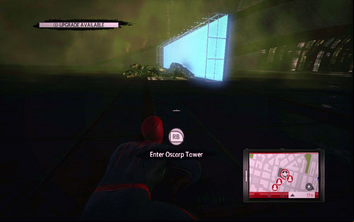 Land on the balcony in the upper part of the building - Chapter 05 - To Smash the Spider - Walkthrough - The Amazing Spider-Man - Game Guide and Walkthrough