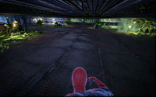 Head along it, quickly pressing Y when prompted - Chapter 06 - Smythe Strikes Back - p. 1 - Walkthrough - The Amazing Spider-Man - Game Guide and Walkthrough