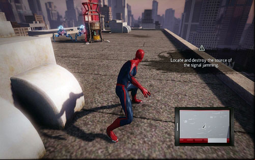 The area will be protected by a few robots - Chapter 06 - Smythe Strikes Back - p. 2 - Walkthrough - The Amazing Spider-Man - Game Guide and Walkthrough