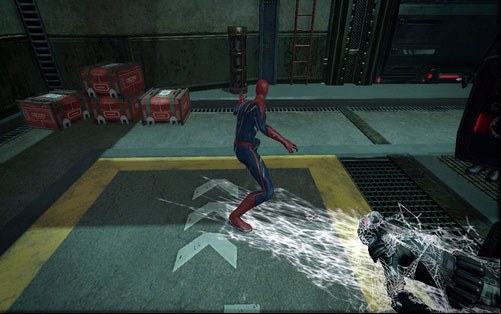 It's easiest to eliminate them by using the tanks by the walls (RB) - Chapter 07 - Spidey to the Rescue - Walkthrough - The Amazing Spider-Man - Game Guide and Walkthrough