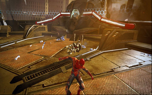A bit later you will have to fight a group of machines - Chapter 11 - If This Be My Destiny - Walkthrough - The Amazing Spider-Man - Game Guide and Walkthrough