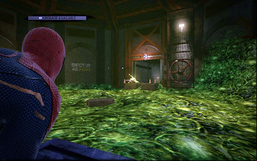 The tunnel will lead you to a room filled with a green substance - 1 - Train Docking Station - Side missions - The Amazing Spider-Man - Game Guide and Walkthrough