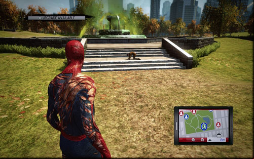 A sick man kneeling beside a fountain - Photo articles - Challenges - The Amazing Spider-Man - Game Guide and Walkthrough