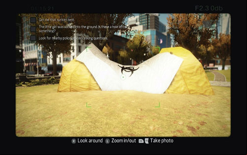 A sunken tent standing in the park - Photo articles - Challenges - The Amazing Spider-Man - Game Guide and Walkthrough