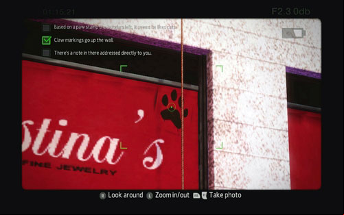 Take a photo of a paw mark found above the display of the robbed shop - Photo articles - Challenges - The Amazing Spider-Man - Game Guide and Walkthrough