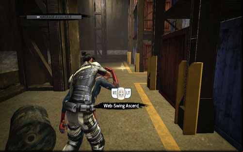 After you head inside, jump to the wall across from the entrance and afterwards turn right - Chapter 03 - In the Shadow of Evils Past - p. 1 - Collectibles inside buildings - The Amazing Spider-Man - Game Guide and Walkthrough