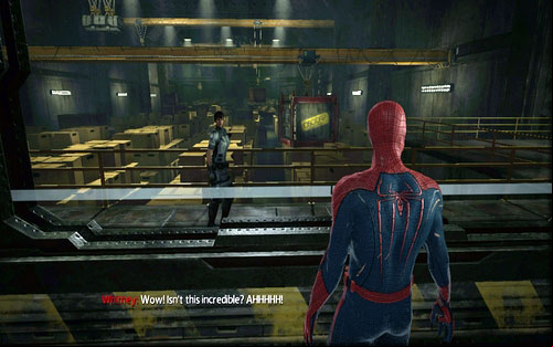 You will take it for the reporter after avoiding the turret in the corridor - Chapter 03 - In the Shadow of Evils Past - p. 2 - Collectibles inside buildings - The Amazing Spider-Man - Game Guide and Walkthrough