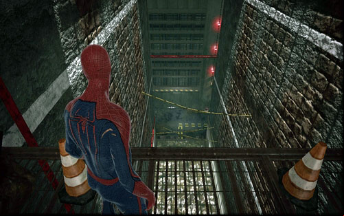 After you manage to stealthy take down all the enemies in the first high sewer (the one with red pipes), run straight all the way until you see a grate on the left - Chapter 04 - The Thrill of the Hunt - Collectibles inside buildings - The Amazing Spider-Man - Game Guide and Walkthrough