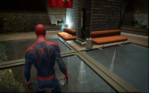 The next one is lying on the bench on the right side of the shaft - Chapter 06 - Smythe Strikes Back - p. 2 - Collectibles inside buildings - The Amazing Spider-Man - Game Guide and Walkthrough