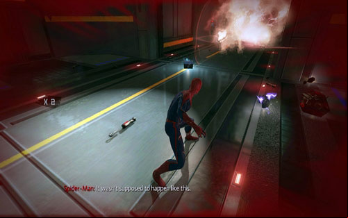 The ninth technology lies by the exit from the room in which Gwen is held - Chapter 06 - Smythe Strikes Back - p. 2 - Collectibles inside buildings - The Amazing Spider-Man - Game Guide and Walkthrough