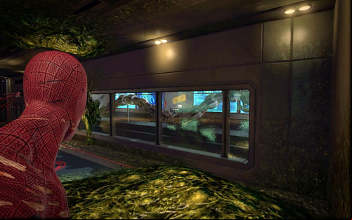 A bit further you should see a mechanical snake behind a window - Chapter 06 - Smythe Strikes Back - p. 2 - Collectibles inside buildings - The Amazing Spider-Man - Game Guide and Walkthrough