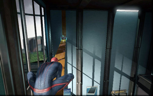 Right after heading into the laboratory, turn left - Chapter 07 - Spidey to the Rescue - p. 2 - Collectibles inside buildings - The Amazing Spider-Man - Game Guide and Walkthrough