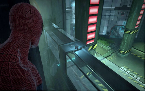 Quickly jump onto the wall on the other side and look right - Chapter 07 - Spidey to the Rescue - p. 2 - Collectibles inside buildings - The Amazing Spider-Man - Game Guide and Walkthrough