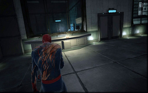On the left side of the big room you should see the magazine - Chapter 10 - Spider-Man No More! - p. 1 - Collectibles inside buildings - The Amazing Spider-Man - Game Guide and Walkthrough
