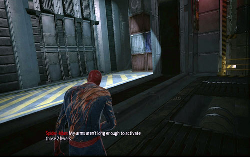 In the right corner of the room there will be some large crates - Chapter 10 - Spider-Man No More! - p. 1 - Collectibles inside buildings - The Amazing Spider-Man - Game Guide and Walkthrough
