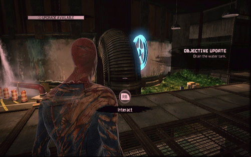 Inside the room with the water control valve, turn to the right - Chapter 12 - Where Crawls the Lizard? - Collectibles inside buildings - The Amazing Spider-Man - Game Guide and Walkthrough