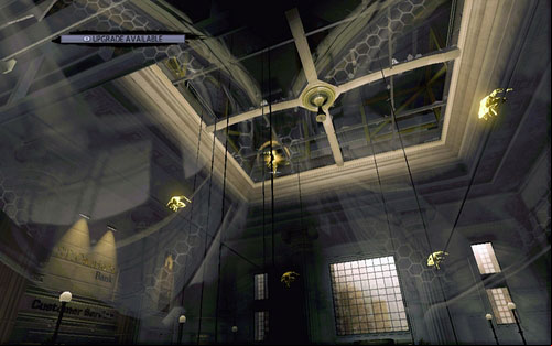 After the SWAT team moves in, use web to fly onto the broken ceiling - St. Gabriel's Bank - Collectibles inside buildings - The Amazing Spider-Man - Game Guide and Walkthrough