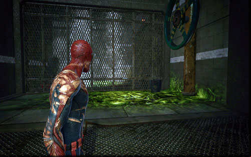 After turning the valve, follow the nearby corridor all the way straight - Water Treatment Facility - Collectibles inside buildings - The Amazing Spider-Man - Game Guide and Walkthrough