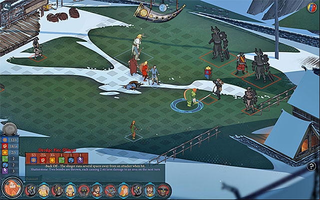 Exploration of the village means that you will have to fight a battle - Journey to Sigrholm | Chapter 6 - Chapter 6 - The Banner Saga Game Guide