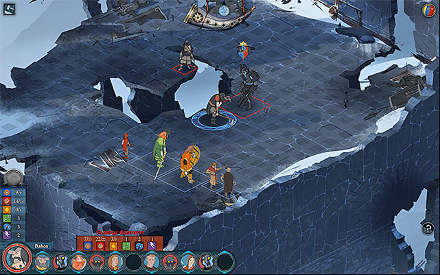 While attacking stronger enemies, weaken their armor first, then focus on their strength bar. - Dealing and taking damage | Combat - Combat - The Banner Saga Game Guide