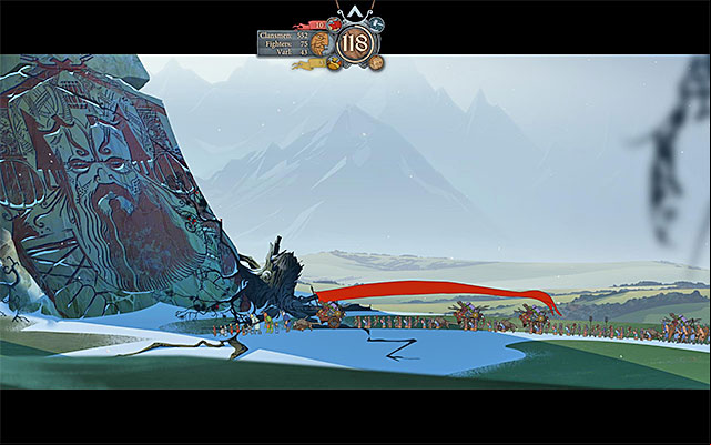 Having a stop in a location with a Godstone is a good way to increase morale for free - Morale | Caravan - Caravan - The Banner Saga Game Guide
