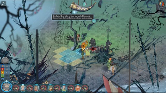 Use the horn when you really need willpower, or when it fills up. - Using willpower | Combat - Combat - The Banner Saga 2 Game Guide