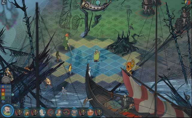 Use elements of the surroundings. By using the tree, you can lock the big opponent in place. - Journey to Ormsdalr | Chapter 8 - Chapter 8 - The Banner Saga 2 Game Guide