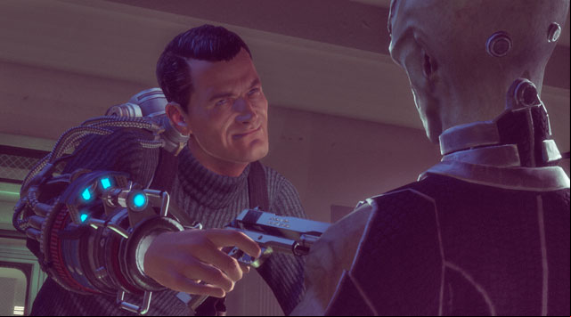 If you fire at the alien, you enrage Faulke. - Base Visit II (2) - Walkthrough - The Bureau: XCOM Declassified - Game Guide and Walkthrough