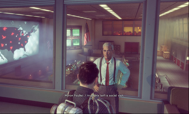 After collecting all necessary information, return and report to director Faulke - Base Visit III - Walkthrough - The Bureau: XCOM Declassified - Game Guide and Walkthrough