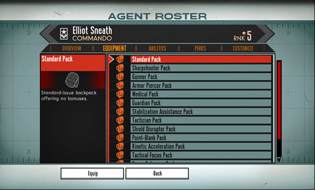 List looks impressive. - Backpacks - The Bureau: XCOM Declassified - Game Guide and Walkthrough