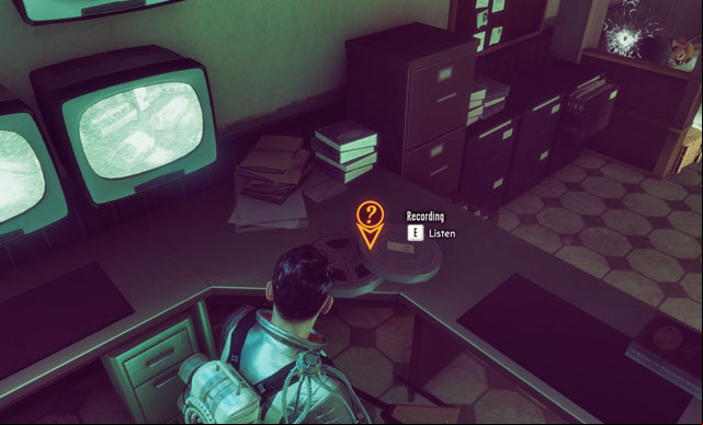 Recording lies on the table, next to the monitors. - Recordings - The Bureau: XCOM Declassified - Game Guide and Walkthrough