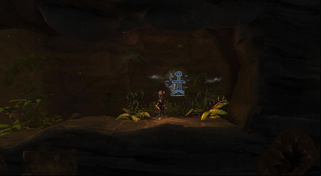 The painting is on a wall in the museum, where a dinosaur was before in the past - Less accessible paintings - The Cave - Game Guide and Walkthrough