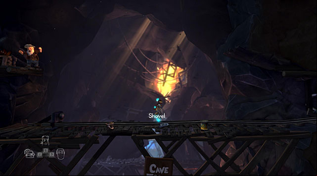 In the further part of the cave you will come across a crazy miner who will start throwing his equipment and afterwards also dynamite - The Mine - The Cave (generally accessible locations) - The Cave - Game Guide and Walkthrough