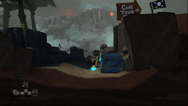 Push the crate maximally to the right and you will be able to move on - The Island - The Cave (generally accessible locations) - The Cave - Game Guide and Walkthrough