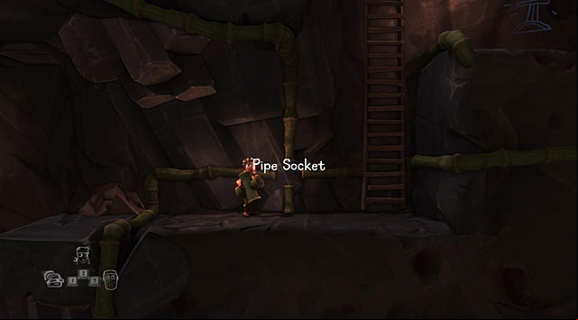 Put the cross pipe into its place in the upper part of the corridor, below a hillock - The Island - The Cave (generally accessible locations) - The Cave - Game Guide and Walkthrough