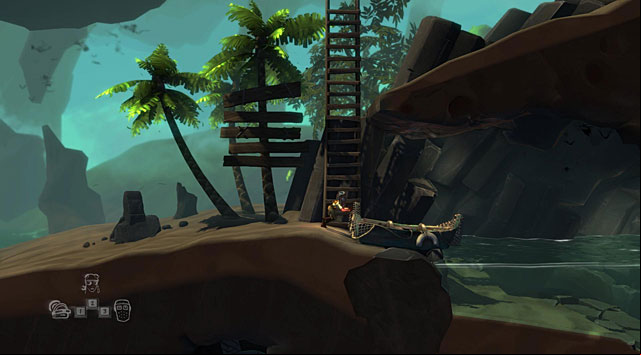 Head to the beach with the boat and start pushing it to the right - The Island - The Cave (generally accessible locations) - The Cave - Game Guide and Walkthrough