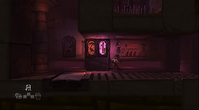 Stand on the bird and jackal pressure plates to create a path to the right for the adventurer, at the end of which she will be able to use her skill to avoid the spikes of the second trap - The Adventurer - Locations for specific characters - The Cave - Game Guide and Walkthrough
