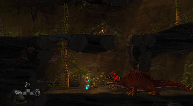 Move to the past with the traveler with the time machine and head down to the place where the live dinosaur is - The Time Traveller - Locations for specific characters - The Cave - Game Guide and Walkthrough