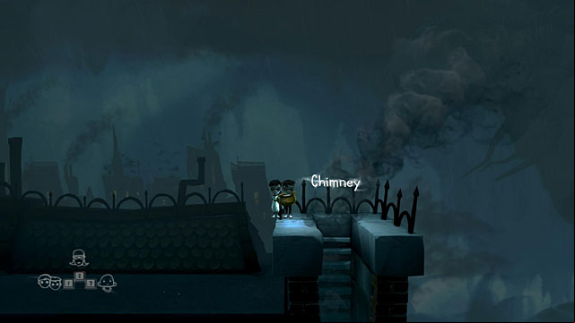 Head to the right side of the roof and pour water from the chamber pot into the Chimney - Twins - Locations for specific characters - The Cave - Game Guide and Walkthrough