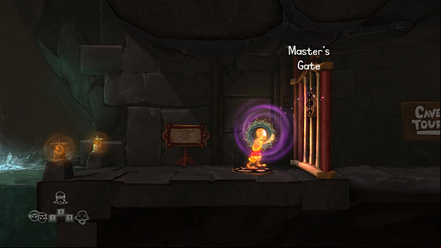 After he falls down into the pit, run to the right and go off the mountain - The Monk - Locations for specific characters - The Cave - Game Guide and Walkthrough