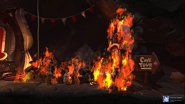 Return to the upper level, take the lighter and set fire to the Hay Bales - The Hillbilly - Locations for specific characters - The Cave - Game Guide and Walkthrough