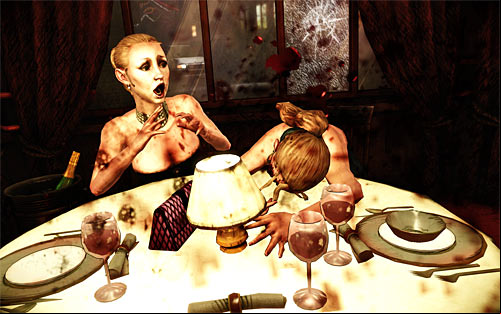 Vinnie takes you to the table, where two cute twins await you - Payback - p. 1 - Walkthrough - The Darkness II - Game Guide and Walkthrough