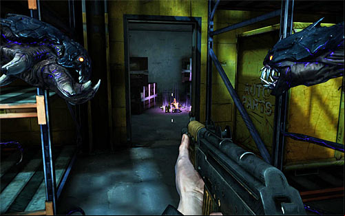 Stay in the hall where you fought your last battle and look around for a narrow age shown on a screen above - Q and A - p. 3 - Walkthrough - The Darkness II - Game Guide and Walkthrough