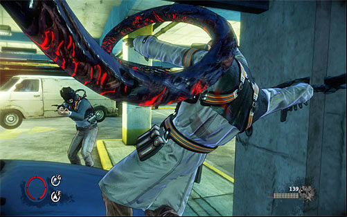 After destroying the reflector, you can the fight - Home Invasion - p. 1 - Walkthrough - The Darkness II - Game Guide and Walkthrough