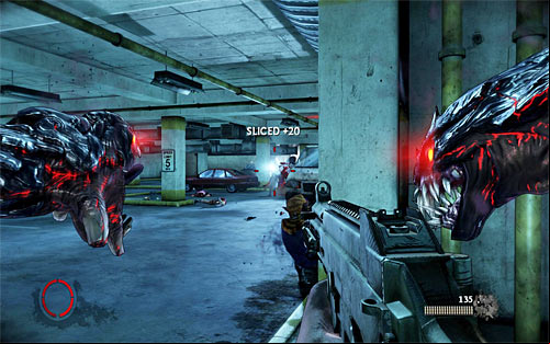 Regardless of how you got rid of enemies from the car, keep walking through the underground parking - Home Invasion - p. 1 - Walkthrough - The Darkness II - Game Guide and Walkthrough