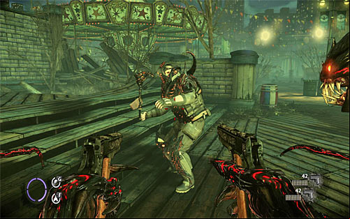 Starting from this chapter, you have to prepare to fight new type of enemies, who can quickly move from one place to another - Fun and Games - p. 1 - Walkthrough - The Darkness II - Game Guide and Walkthrough