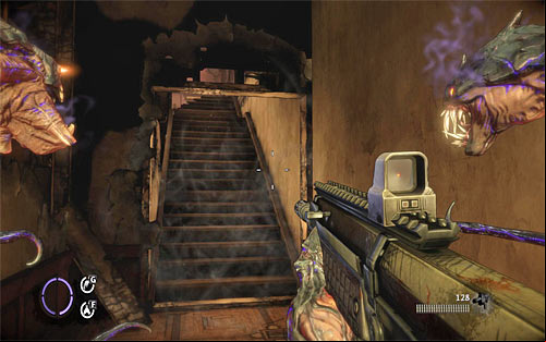After the fight you should examine the corpses and look for ammo sheds and better weapons - Homecoming - p. 1 - Walkthrough - The Darkness II - Game Guide and Walkthrough
