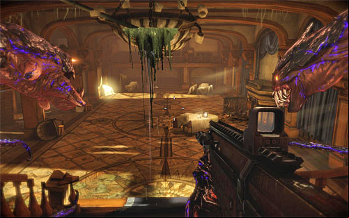 Move forwards, finding a Talent Shrine on your way, as well as ammo shed - Homecoming - p. 1 - Walkthrough - The Darkness II - Game Guide and Walkthrough