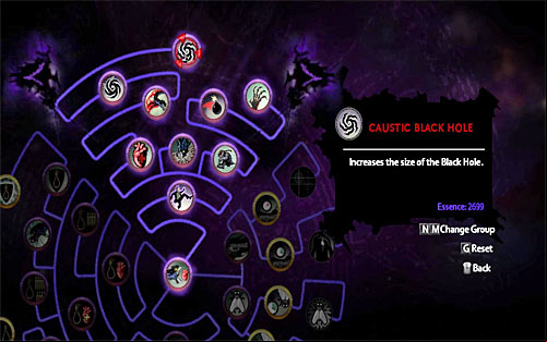 Darkness powers are divided into four different groups and each group is based on the talent tree - List of powers - Darkness powers - The Darkness II - Game Guide and Walkthrough