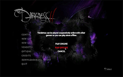 Vendettas is a completely separate mode, independent of the single player campaign - Introduction - Vendettas - The Darkness II - Game Guide and Walkthrough